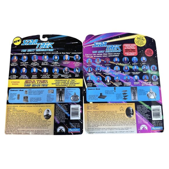 Star Trek Action Figures Next Generation Commander Data & Guinan Pre-Owned - Picture 2 of 10